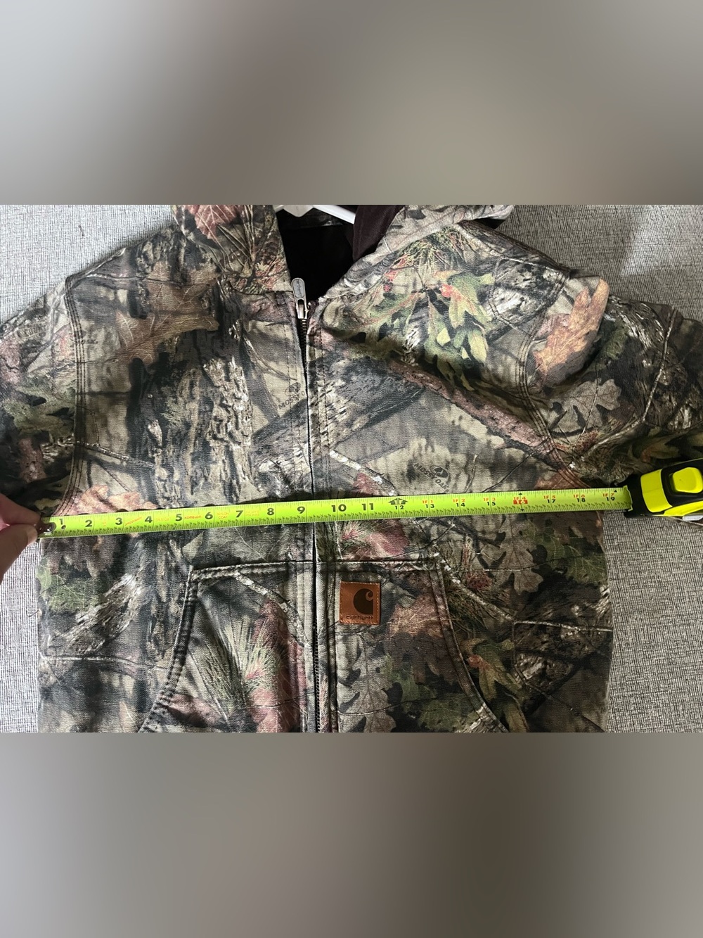 Carhartt Kids' Camo Hooded Jacket - Realtree Green size M 10-12 - Picture 3 of 5